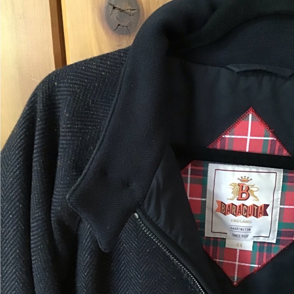 Baracuta Wool G9 jacket herringbone navy sz 44 - Picture 3 of 8